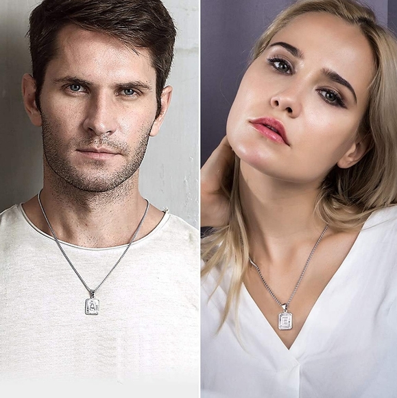 New Silver Plated Initial "F" Box Chain Necklace - Picture 8 of 8